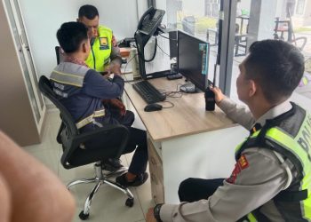 Sat Lantas Polres Pematangsiantar Laksanakan Persamaan Persepsi & Musyawarah Bersama Pengelola Tol Simpang Panei.