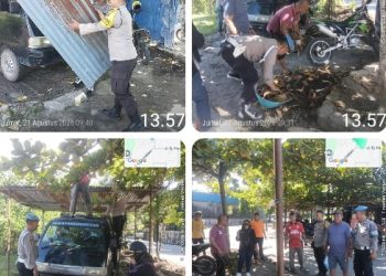 Polsek Siantar Martoba Gotong Royong Bersama Lurah & Masyarakat.