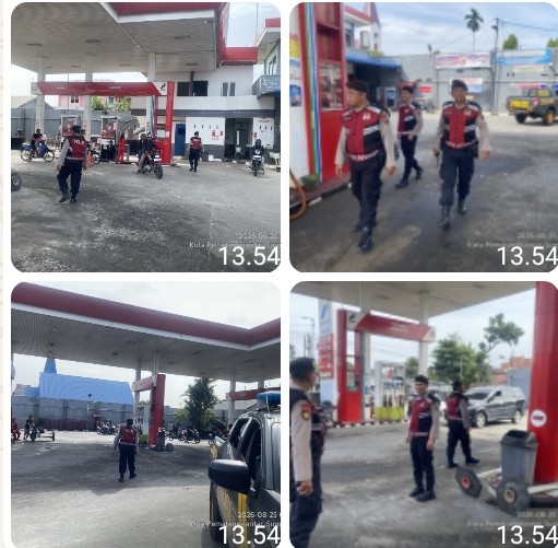 Sat Samapta Polres Pematangsiantar Patroli & Monitoring SPBU Pertamina Guna Ciptakan Situasi Yang Nyaman.