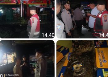 Polres Pematangsiantar Amankan Cek TKP Kebakaran Warung Kuliner di Taman Bunga.