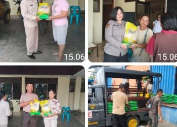 GPM Polsek Siantar Selatan Disambut Masyarakat, 100 Zak Beras SPHP Terjual.