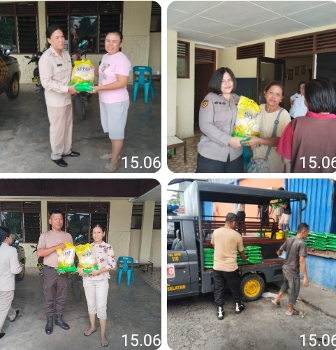 GPM Polsek Siantar Selatan Disambut Masyarakat, 100 Zak Beras SPHP Terjual.