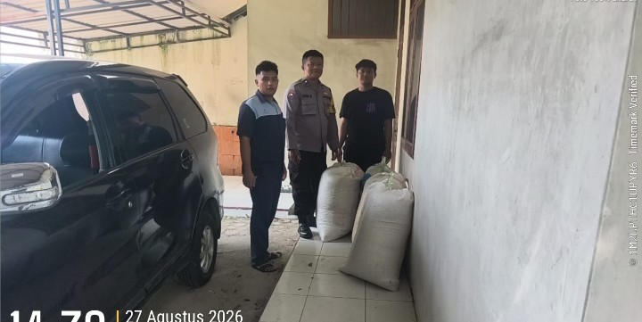 Polsek Siantar Marihat Dampingi Penjualan Jagung Petani Binaan Ke Bulog Cabang Pematangsiantar.