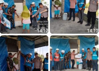 Bhabinkamtibmas Polsek Siantar Martoba Hadiri Penyerahan Listrik Gratis PT. PLN Kota Pematangsiantar Kepada Ibu Rubiah.