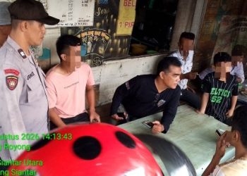 Polsek Siantar Utara Cek TKP Keributan di Jalan Gotong Royong.