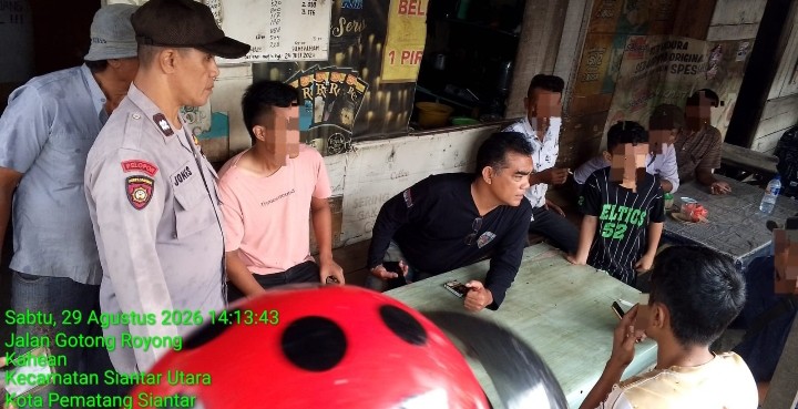 Polsek Siantar Utara Cek TKP Keributan di Jalan Gotong Royong.