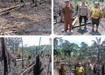 Bhabinkamtibmas Polsek Silou Kahean Cek Titik Hotspot di Dusun Bahowan, Api Ditemukan Sudah Padam.