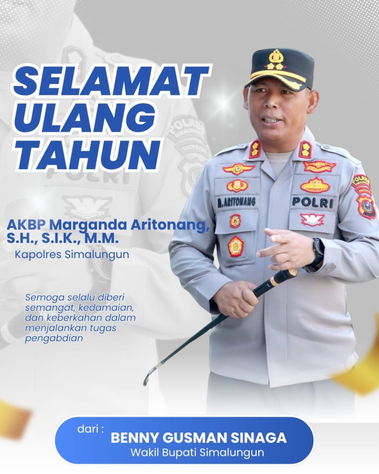 Wakil Bupati Simalungun Turut Sampaikan Doa dan Ucapan Ulang Tahun Ke - 47 kepada Kapolres.