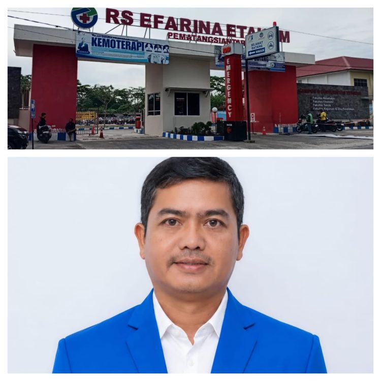 Fransisco Sibarani selaku Sekretaris DPD KNPI kota Pematangsiant & Rumah Sakit Efarina.