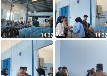 Bhabinkamtibmas Polsek Siantar Martoba Dampingi SPPG 3 YKB Serahkan Tali Asih Dari Kapolres Pematangsiantar.
