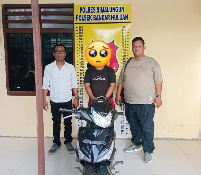 Polsek Bandar Huluan Amankan Tersangka Pencurian Ranmor Kakaknya Sendiri, Motif Ekonomi Nekat Gadaikan Motor.