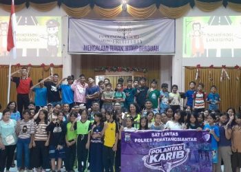 Sat Lantas Polres Pematangsiantar Sosialisasi Cegah Laka Lantas di Gereja GKPB Jalan SM. Raja.