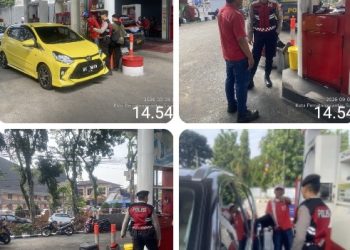 Antisipasi Guantibmas Polres Pematangsiantar Rutin Patroli SPBU Pertamina.