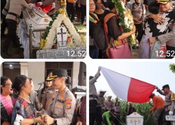 Kapolres Pematangsiantar Pimpin Upacara Persemayaman & Pemakaman Alm.AIPTU Tulus Karlos Simanjuntak.