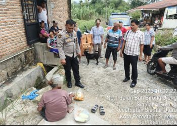Polsek Siantar Martoba Cek TKP Tindaklanjuti Laporan Warga Gang Selamat Marlegot Ujung Melalui CC 110.
