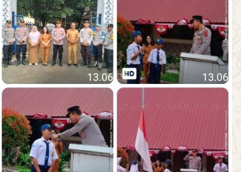Kapolsek Siantar Timur Police Go To School di SMP Negeri 1.
