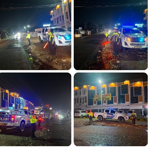 Antisipasi Balap Liar & Begal, Kanit Gakkum IPDA Yancen Hutabarat Pimpin Patroli Blue Light Jaga Kenyamanan Malam Minggu.