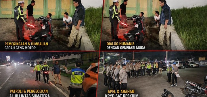 Antisipasi Geng Motor & Balap Liar, Tim Resmob Polres Simalungun Gelar Patroli Skala Besar di Malam Libur.