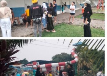 Teks Foto : Para Pengurus UKM KBM USI Saat Mengajak Anak - Anak Panti Asuhan Bermain Flying Fox. 