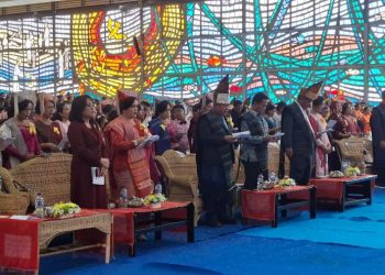 Wali Kota Pematangsiantar Wesly Silalahi, SH, MKn Diwakili Sekda Junaedi Sitanggang, SSTP, MSi Hadiri Pesta Olob - Olob Gereja GKPS Resort Siantar III, di Aula Universitas HKBP Nommensen Pematangsiantar.