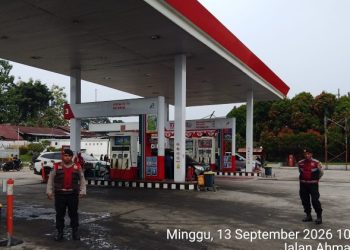Sat Samapta Polres Pematangsiantar Pengamanan & Monitoring SPBU Pertamina.
