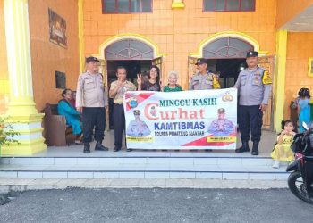 Polsek Siantar Marihat Minggu Kasih Curhat Kamtibmas di Gereja HKBP Siantar Sawah.