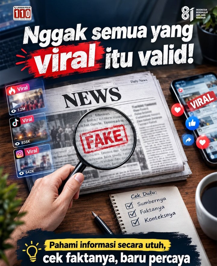 Polres Simalungun Ingatkan Warga Tak Mudah Percaya Informasi Viral di Media Sosial.