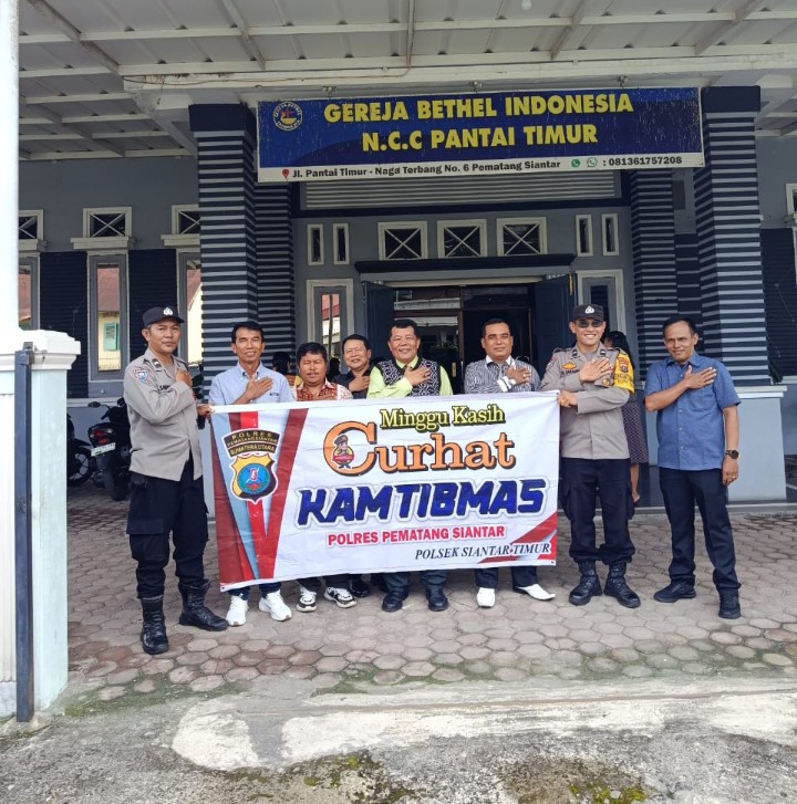 Polsek Siantar Timur Minggu Kasih Curhat Kamtibmas di Gereja GBI NCC.