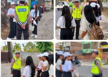 Polantas Karib Sat Lantas Polres Simalungun Sasar Simpang Siantar Estate, Edukasi Keselamatan Berlalu Lintas Warga.