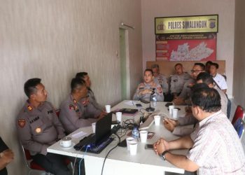 Ikuti Vicon Astamaops Kapolri, Polres Simalungun Perkuat Kesiapsiagaan & Penegakan Hukum Penanganan Karhutla.