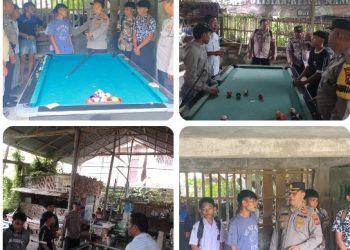 Operasi Kasih Sayang, Polsek Tanah Jawa Amankan 10 Pelajar Bolos di Warung Bilyard.