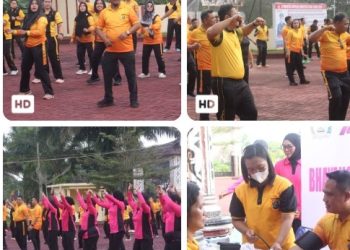 Semangat Kebersamaan di Hari Kesatuan Gerak Bhayangkari, Polres Simalungun Gelar Olahraga Bersama & Bakti Kesehatan.