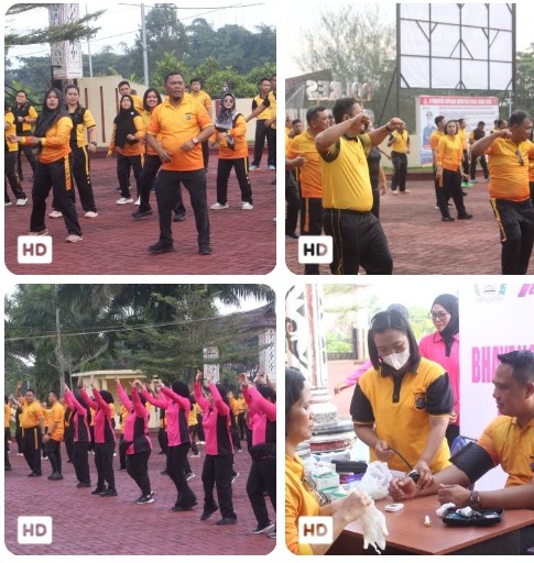 Semangat Kebersamaan di Hari Kesatuan Gerak Bhayangkari, Polres Simalungun Gelar Olahraga Bersama & Bakti Kesehatan.