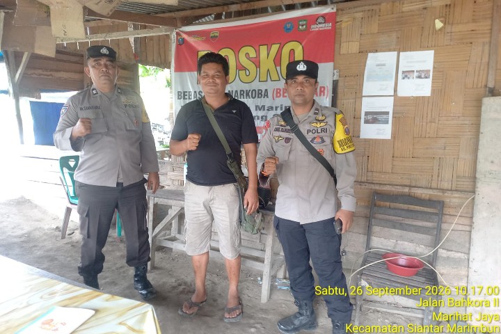 Polsek Siantar Marihat Patroli Posko Bebas Narkoba, Bhabinkamtibmas Ajak Warga Selamatkan Generasi Muda.