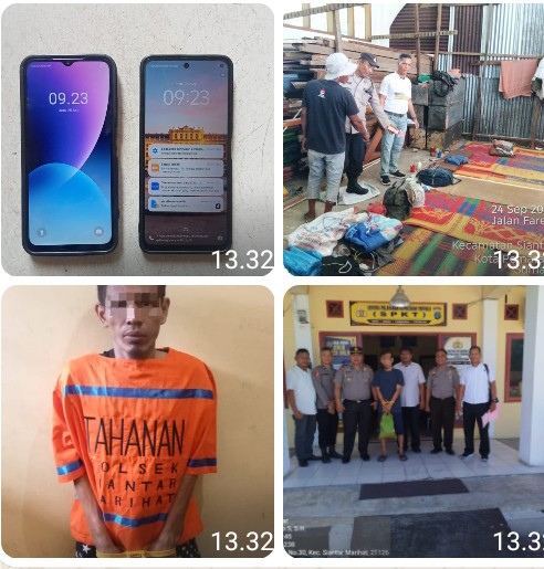 Polsek Siantar Marihat Ungkap Dugaan Pencurian 4 Unit HP, Satu Orang Diamankan.