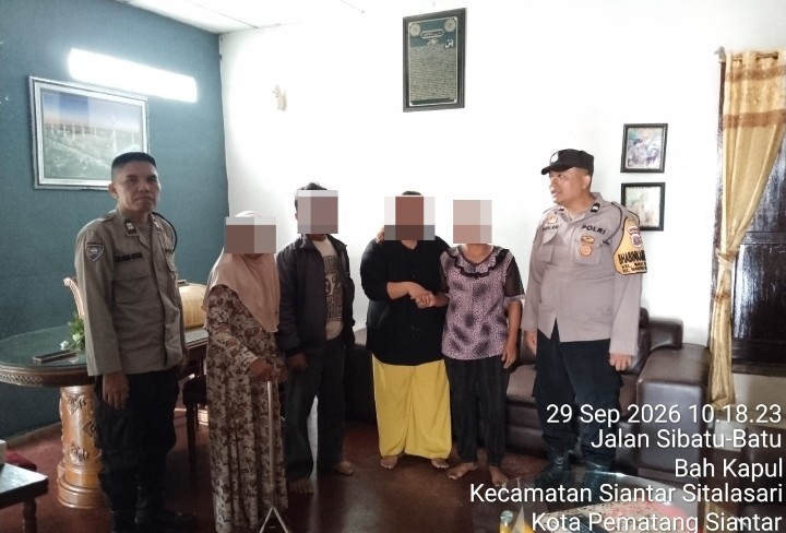 Polsek Siantar Martoba Mediasi Perselisihan Kakak Beradik, Berakhir Damai.