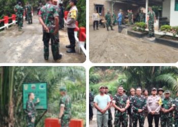 Sinergitas TNI-Polri, Bhabinkamtibmas Polsek Silou Kahean Dampingi Kunjungan Tim Dalwas Jembatan Garuda.