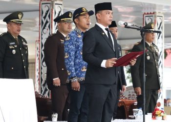 Peringatan Hari Kesaktian Pancasila Bertindak Sebagai Inspektur upacara Sekda Junaedi Antonius Sitanggang, SSTP, MSi & Komandan Upacara Kabag Kesra Setdako Rilan Syakban Pohan, SSTP, MSi.