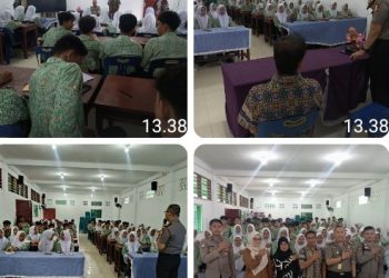 Polres Pematangsiantar Sosialisasi Program Paham AI Kepada Puluhan Siswa Siswi SMA YPK.