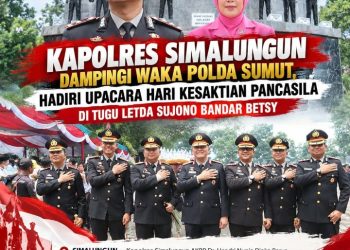 Kenang Jasa Pahlawan, Kapolres Simalungun Hadiri Upacara Hari Kesaktian Pancasila di Tugu Letda Sujono Bandar Betsy.