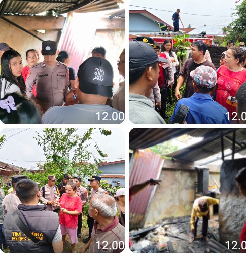 Kapolsek Siantar Marihat Turun Cek TKP Kebakaran Rumah Warga di Gang Duku.