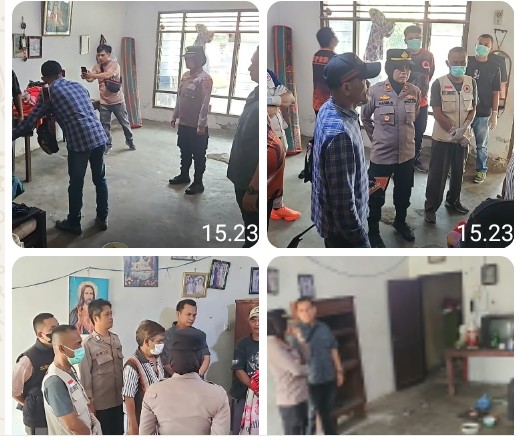 Kapolsek Siantar Utara Cek TKP Temuan Mayat Dalam Rumh Jalan Gaharu.