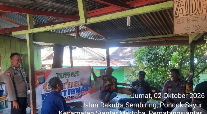 Bhabinkamtibmas Polsek Siantar Martoba Jumat Curhat Kamtibmas Kepada Warga Kelurahan Pondok Sayur.