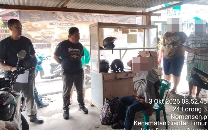 Polsek Siantar Timur Amankan Seorang Pria Diduga Lakukan Pencurian di Jalan Perwira.