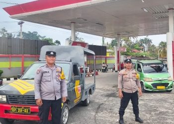 Antisipasi Guantibmas Polsek Siantar Marihat Patroli & Monitoring Pengisian BBM di SPBU.