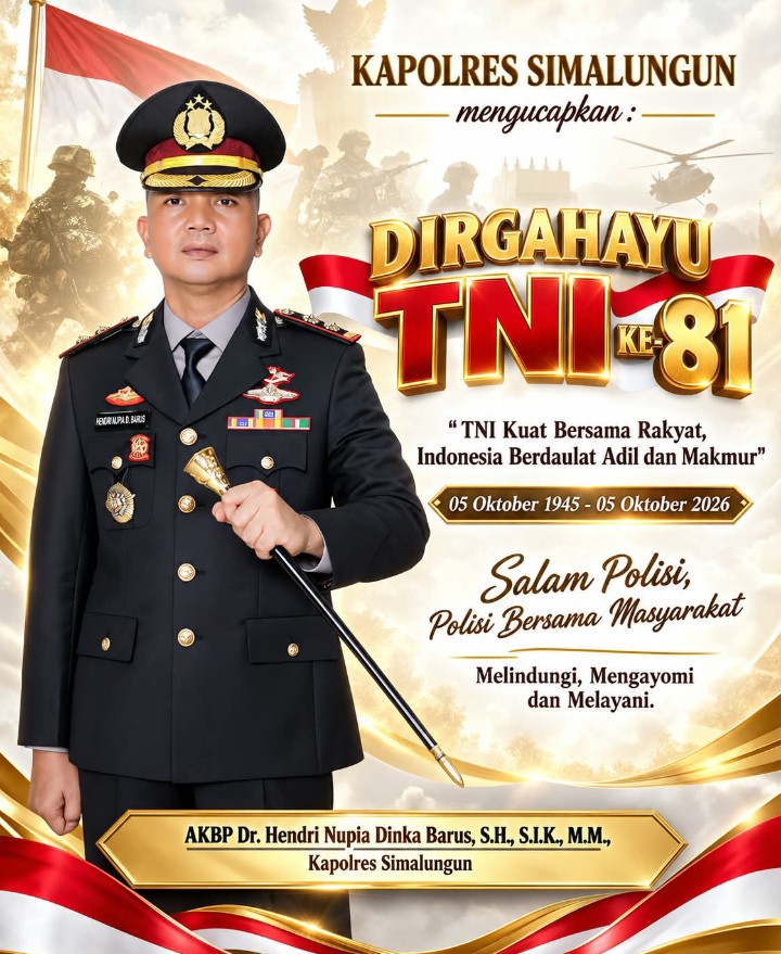 Dirgahayu TNI Ke - 81, Kapolres Simalungun : Soliditas dan Sinergitas TNI-Polri Harga Mati.