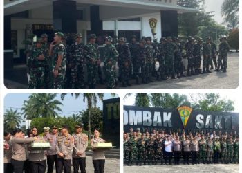 Kapolsek Tanah Jawa Pimpin Kunjungan Ke Yonif 122/TS di HUT TNI Ke - 81, Perkuat Kekompakan TNI-Polri.