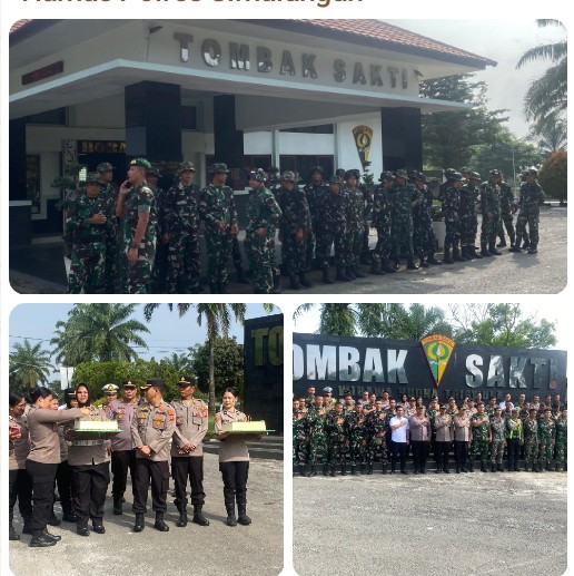 Kapolsek Tanah Jawa Pimpin Kunjungan Ke Yonif 122/TS di HUT TNI Ke - 81, Perkuat Kekompakan TNI-Polri.