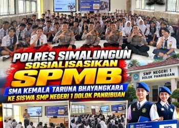 Polisi Bersama Masyarakat, Polres Simalungun Sosialisasikan SPMB SMA Kemala Taruna Bhayangkara Ke Siswa SMP Negeri 1 Dolok Panribuan.
