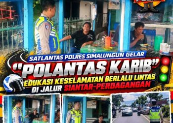Polisi Bersama Masyarakat, Satlantas Polres Simalungun Gelar "Polantas Karib" Edukasi Keselamatan Berlalu Lintas di Jalur Siantar -Perdagangan.